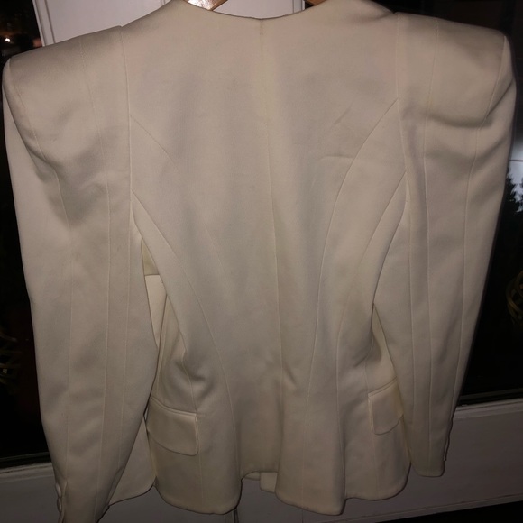 BALMAIN CREAM COTTON BUTTON BLAZER SZ 42 6 - Picture 6 of 6